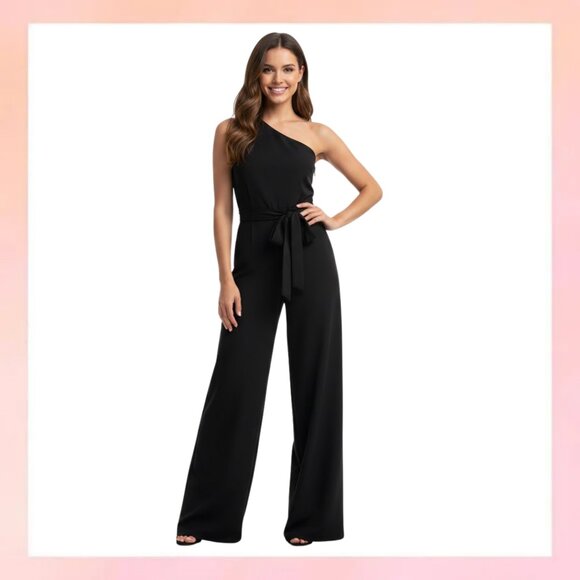 Pants - ✨ Chic & Elegant One-Shoulder Black Jumpsuit ✨